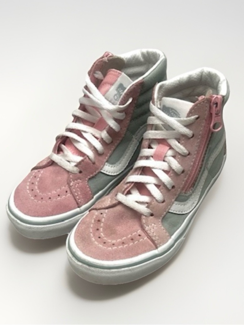Vans SK8-Hi Reissue Side Zip Suede Skater Sneakers Kids Sz‎ 12 Mint Pink Casual
